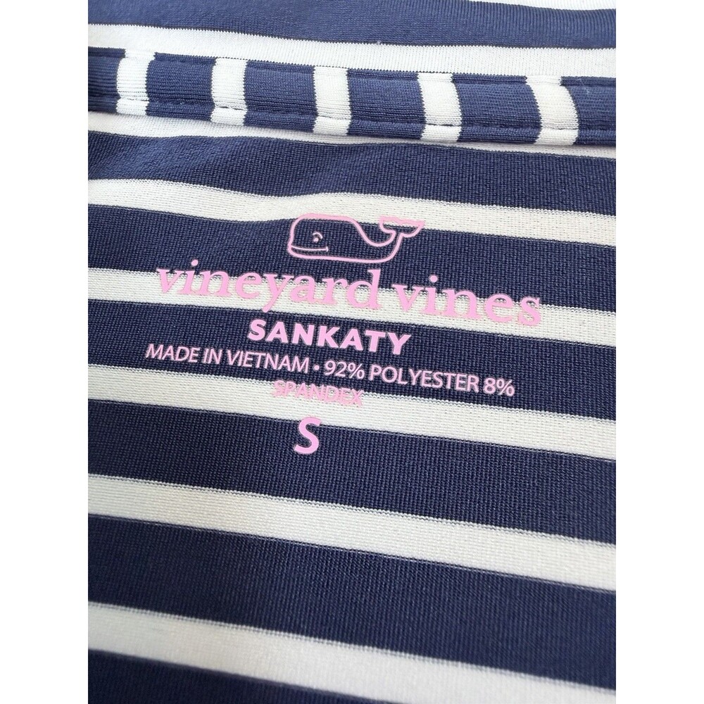 Vineyard Vines Sankaty Shep Shirt Women’s Small Navy White Striped Quarter Zip - Picture 14 of 14